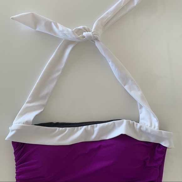 Ralph Lauren Size 8 Purple Pleated One Piece - Picture 2 of 9
